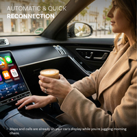 Adaptateur sans fil Ottocast Mini CarPlay Android Auto 2-en-1, dongle filaire vers sans fil, WiFi 6, Bluetooth 5.4, connexion automatique