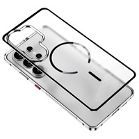Coque de téléphone ultra-fine avec pare-chocs métallique à clip simple face et dos magnétique mat pour Samsung Galaxy S26 S25 S24 Ultra