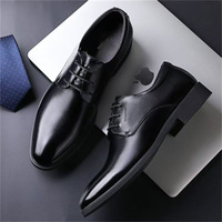 Chaussures en cuir formelles pour hommes, style britannique, à semelle souple, avec rehausseur intégré, style décontracté, peuvent être utilisées comme chaussures habillées
