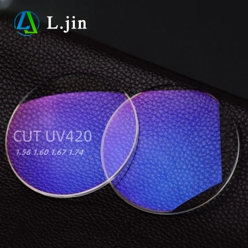 Venta al por mayor de gafas de visión única 1,56 bloque de corte de luz azul UV420 proteger HMC AR revestimiento lente óptica