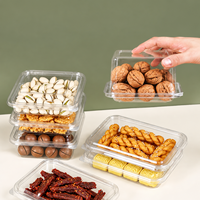 Boîte en plastique PET carrée avec une transparence élevée pour les biscuits, les baies, les salades, les figues conservées, présentoir pour les magasins de proximité