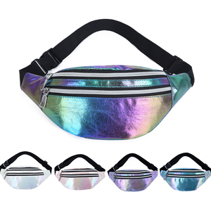 Sac <span class=keywords><strong>banane</strong></span> holographique pour femmes, sac de taille hologramme Laser PU plage <span class=keywords><strong>voyage</strong></span> <span class=keywords><strong>banane</strong></span> hanche fesses fermeture éclair, sac de ceinture pour <span class=keywords><strong>voyage</strong></span> de fête - Product Image 2