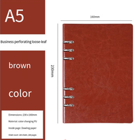 Carnet de voyage en cuir PU à couverture rigide à feuilles mobiles A5 avec logo personnalisé pour cadeau promotionnel