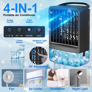 Mini Portable Air Conditioner for Home Bedroom Air Cooler with 3 Speeds,Adjustable Mist,Rotation,LED <b>Lights</b> - Product Image 3