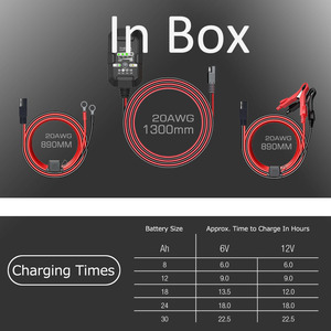 <span class=keywords><strong>Chargeur</strong></span> de <span class=keywords><strong>batterie</strong></span> intelligent 1A <span class=keywords><strong>Chargeur</strong></span> d'entretien de <span class=keywords><strong>batterie</strong></span> entièrement automatique 6V et 12V pour voiture, moto, camion, bateau - Product Image 6