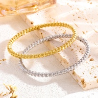 Gelang Wanita Manik-Manik Bunga Titanium Lapis Emas 18K Gaya Eropa Amerika, Sederhana, Grosir Pabrik Joker
