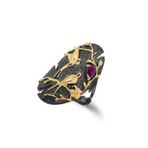 Anillo de Boda Vintage para Mujer con Incrustaciones de Plata 925 y Piedra Rosa, Estilo Europeo Americano, Venta Directa de Fábrica - Product Image 1