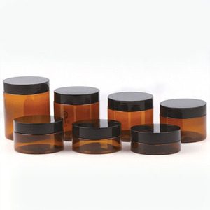 47Mm Pet Bao Bì Mỹ Phẩm Nhỏ Mẫu Jar Cho Chăm sóc Da Phổ Biến Màu Hổ Phách Với Vít Top Cap 30 ~ 150Ml Kem Công Suất - Product Image 1