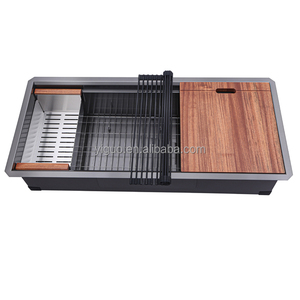 Lavello da Cucina WS4219-Nero in Nano PVD Fatto a Mano WS3218, Lavello Stile Americano, Lavello da Cucina Extra Large - Product Image 1