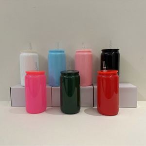 16oz Glass Mason Drinking <b>Cups</b> with Lids and <b>Straws</b> Iced Coffee <b>Cups</b> Shatterproof Unbreakable Tumblers - Product Image 4