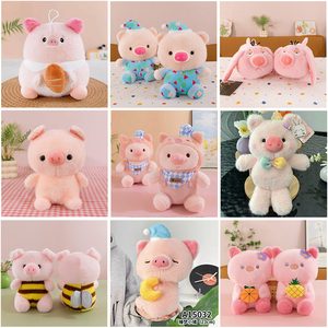Peluche cochon mini en peluche pour machine à griffes, 24 cm, Kawaii, avec chapeau de chef et bavoir, <span class=keywords><strong>prix</strong></span> d'arcade, direct usine - Product Image 3