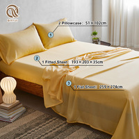 Parure de lit de luxe OEM écologique rafraîchissante 400TC 100% bambou, comprenant taie d'oreiller et housse de couette, style européen-américain pour la maison