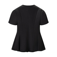 Ensemble Blazer 2 Pièces Décontracté pour Femme, Col en V, Manches Courtes, Haut Boutonné & Pantalon Évasé, OEM/ODM par Usine de Vêtements Chinoise