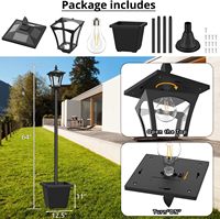 Lampe solaire LED ESRA 09A ILANCK 64 pouces avec pot de fleurs, 50 lumens, rechargeable, étanche, pour jardin