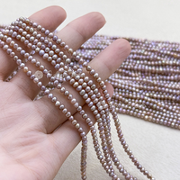 Perles d'eau douce naturelles authentiques de qualité supérieure, prix d'usine Muses Jewels, perles en vrac, 3 mm à 4 mm, forme de riz, couleur violette, perles percées, perlas de agua dulce