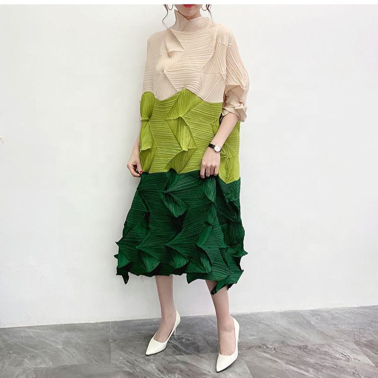 OUDINA Fat Ladies Slothes Irregular Oversized Casual Long Sleeve Knee  Length Maxi Dress Women Loose Dresses