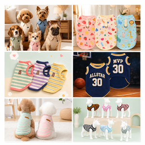 T-shirt sans manches personnalisable, doux, respirant, imprimé, à rayures, pour chien, veste pour animaux de compagnie, pour chiens de petite et moyenne taille, chiot, vêtements d'été - Product Image 1