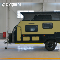 Mini-caravane hybride tout-terrain 4x4, châssis galvanisé, suspension indépendante, cuisine de luxe, panneaux composites sandwich 2