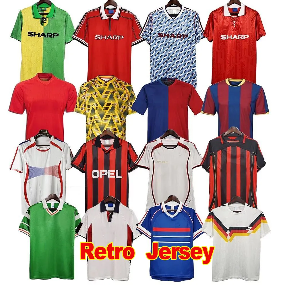 Topkwaliteit Thailand Kwaliteit Ademende Snel Droog Klassiek Retro Shirt Voetbal Jersey Vintage Voetbal Jersey