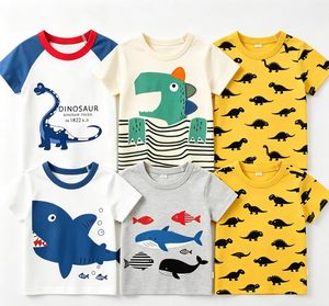 Nouveau T-shirt d'été léger à manches courtes en coton imprimé compressé à col rond pour bébés garçons, motif dessin animé - Product Image 1