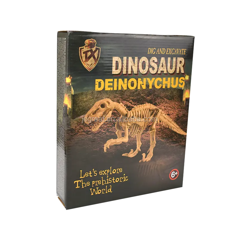 Juego de esqueleto de dinosaurios para niños, Kit de fósil de excavación, juguetes educativos realistas