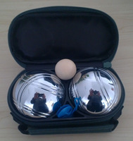 Boules de pétanque en acier inoxydable avec logo personnalisé, vente en gros d'usine, 2/3/4/5/6/8 pièces, pour divertissement extérieur, type Obut