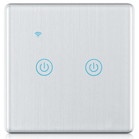 Interrupteur mural intelligent UEMON Zigbee UK/EU avec panneau tactile en verre brossé et cadre en aluminium, compatible Alexa et Google Home, interrupteur intelligent pour éclairage avec neutre