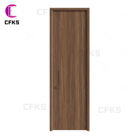 Porte intérieure plate en MDF couleur personnalisée pour villa, placage bois grainé, haut de gamme, vente en gros résidentielle