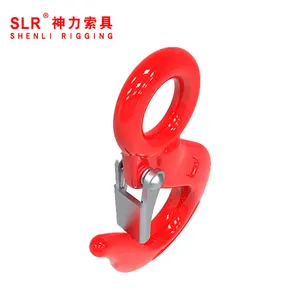 Shenli Rigging Forged Hoist Safety DIN Hook / Eye Hoist Hook With Latch For Lifting