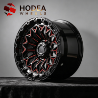 Jantes tout-terrain forgées à l'aspect beadlock 17/18/20 pouces, noires et rouges, robustes, en alliage 6061-T6 pour Jeep/Toyota/Ford Trucks