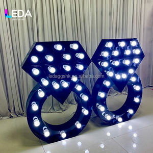 LEDA New Arrival Modern Giant Light Letters Metal Led Marquee 3D Led <b>Backdrop</b> <b>Stand</b> Ring Diamond Wedding Events Proposal - Product Image 3