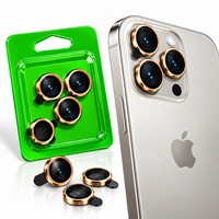 Protection d'objectif d'appareil photo en verre trempé Green Eagle Eye pour iPhone 17 Pro Max 16 15 14, couverture intégrale avec anneau