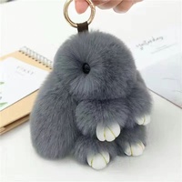 Gantungan Tas Kelinci Lucu Bahan Plush Lembut Berbulu, Liontin Gantungan Kunci untuk Wanita dan Anak Perempuan, Dekorasi Tas Tangan, Ransel, Mobil, Hadiah