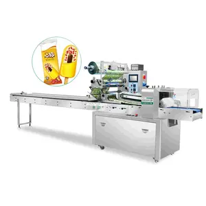 ماكينة آلية لتعبئة الخبز والخبز المحلى والبرجر والكرواسون والوسادات وأكياس الوسائد من flowpack