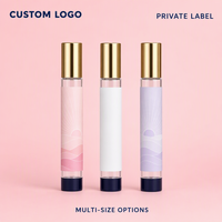 Flacon de parfum vide 35 ml, vaporisateur portable en verre cylindrique fin avec capuchon argenté, vente en gros, flacon de parfum personnalisé avec logo