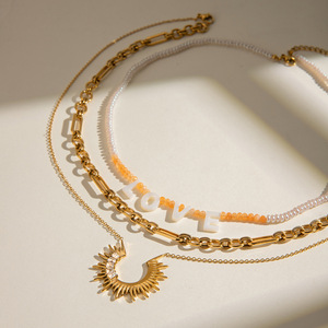 Collar con colgante de acero inoxidable con diseño geométrico de circonita para fiestas y joyería de moda - Product Image 4