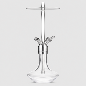 Cachimba de Acero Inoxidable V2A Premium con Base de Vidrio Grueso, 4 Puertos para Mangueras, 50cm, Moderna, para Salón o Bar, Venta al por Mayor OEM - Product Image 1