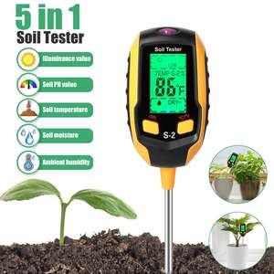 Testeur de pH du sol S-2, numérique, LCD, humidité, température, salinité, pour plantes de jardin et semis - Product Image 5