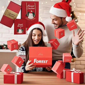 Caja de regalo de Navidad DIY papel plegable dinero cumpleaños sorpresa rebote explosiones sobre rojo Surpris - Product Image 2