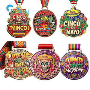 Médailles personnalisées Mexique, nourriture mexicaine, <span class=keywords><strong>musique</strong></span>, crâne, Fiesta, carnaval, Cinco de Mayo, fête, médaillon, médaille personnalisée Cinco de Mayo - Product Image 1