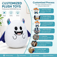 Peluche de démon fantôme d'Halloween OEM ODM, poupée monstre blanche en peluche avec cape à cornes laser, décoration de fête, cadeau
