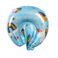Özel tasarım şeker Feliz Cumpleanos mutlu doğum günü alüminyum folyo balonlar doğum günü dekorasyon Pinata tema ile doldurulabilir