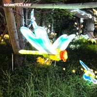 Lumière LED libellule flottante avec ailes mobiles pour jardin extérieur pelouse parc à thème Halloween décoration paysage éclairage