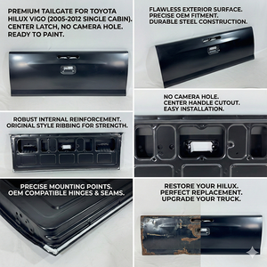 Puerta Trasera (Apertura Central, Sin Orificios) para Toyota HILUX <span class=keywords><strong>VIGO</strong></span> Cabina Simple 2005-2012, Piezas de Repuesto Directas para Carrocería - Product Image 3