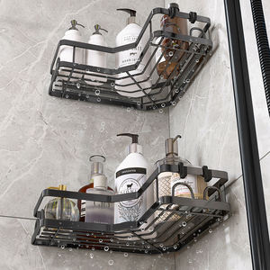 <span class=keywords><strong>Étagère</strong></span> de <span class=keywords><strong>douche</strong></span> d'<span class=keywords><strong>angle</strong></span> multifonctionnelle antirouille avec crochets pour lavabo de salle de bain, noire - Product Image 6