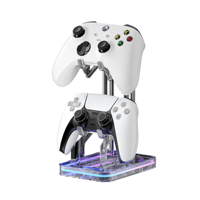 Support de contrôleur de jeu double RGB Support de rangement en acrylique Support de poignée de manette Affichage pour PS5