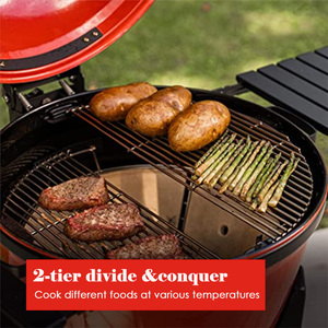 EGG KAMADO - Kit de herramientas para barbacoa con sistema de cocción <span class=keywords><strong>Divide</strong></span> & <span class=keywords><strong>Conquer</strong></span>, apto para parrillas de 18 a 26 pulgadas - Product Image 3