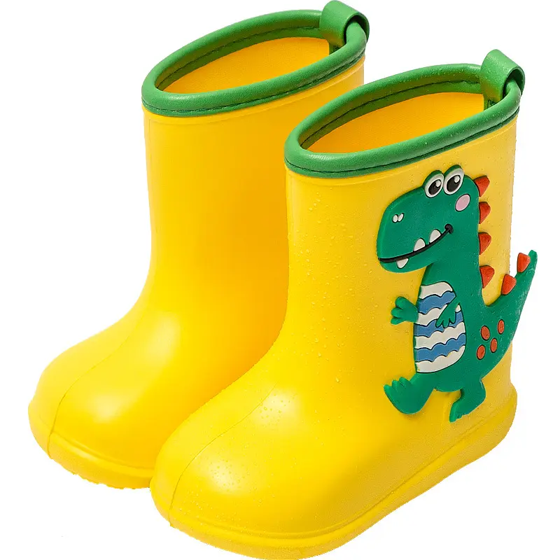 Stivali dinosauro carini stampati alla moda scarpe impermeabili Eva pioggia per bambini stivali antiscivolo