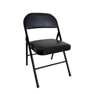 OEM Commercial Waterproof Durable Vinyl <b>Padded</b> <b>Folding</b> <b>Chair</b> with Powder-Coated Metal Frame for School & Hotel Use - Product Image 1
