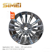 SIMEI Nouvelle conception de jantes en alliage d'aluminium forgé de haute qualité en forme de fleurs, couleur argent brillant, pour SUV 4x4 tout-terrain, personnalisées de 16 à 24 pouces